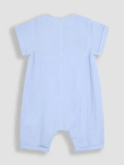 Barboteuse JoJo Maman Bébé Peter Rabbit™ en étamine boutonnée sur le devant 100% coton