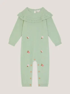 Barboteuse Monsoon nouveau-né brodée en maille torsadée