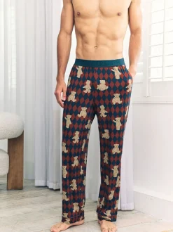 Bas de pyjama Chelsea Peers imprimé ours à losanges