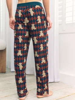 Bas de pyjama Chelsea Peers imprimé ours à losanges