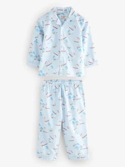 Bateau Cath Kidston bleu/blanc - Ensemble pyjama à bouton unique 100% coton