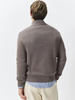 Beige Sable foncé/Vert sauge - Lot de 2 pulls N. Premium 100% coton Coupe classique Premium Quarter Zip