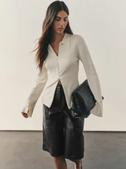 Bermuda Yours Ordinary en similicuir longueur genou