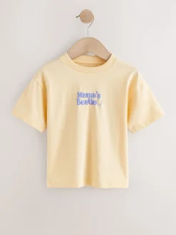 Bestie de Mama Jaune - Petit t-shirt graphique à manches courtes (3mois à7ans)