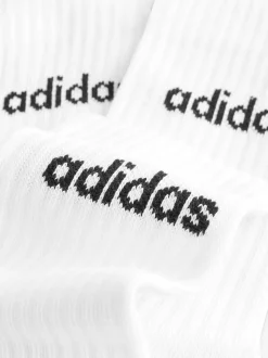 Blanc - Adidas Linear Crew Cushioned Socks 3 Pack