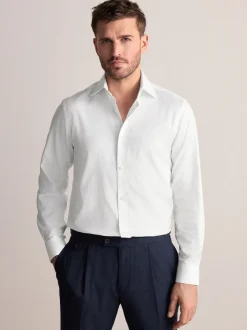 Blanc - Ajustement régulier - Chemise Signature texturée élégante