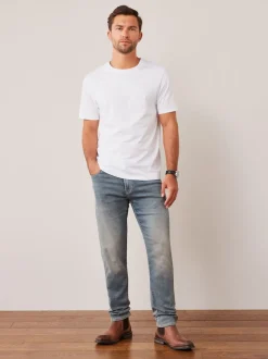 Blanc - Ajustement régulier - T-shirt Essential Col rond en coton