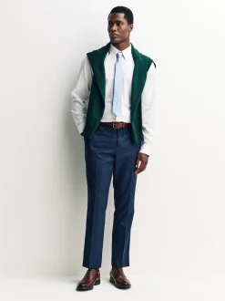 Blanc - Ajustement régulier - Chemise habillée texturée à manches longues avec bordure