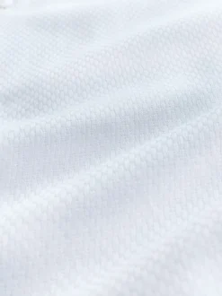 Blanc - Ajustement régulier - Chemise habillée texturée à manches longues avec bordure