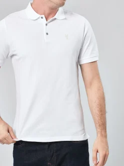 Blanc - Ajustement régulier - Polo Manches courtes Pique