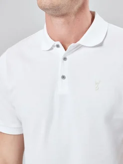 Blanc - Ajustement régulier - Polo Manches courtes Pique