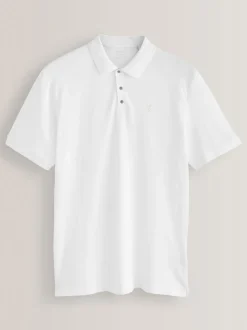 Blanc - Ajustement régulier - Polo Manches courtes Pique