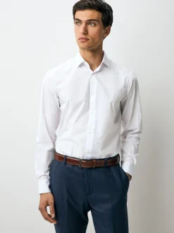 Blanc - Ajustement régulier - Lot de 3 chemises élégantes faciles d’entretien à manchette simple