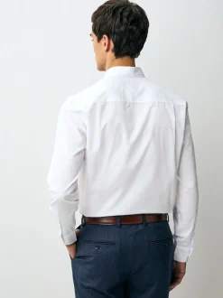 Blanc - Ajustement régulier - Lot de 3 chemises élégantes faciles d’entretien à manchette simple