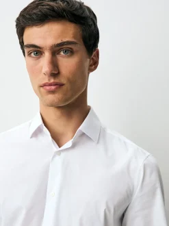 Blanc - Ajustement régulier - Lot de 3 chemises élégantes faciles d’entretien à manchette simple