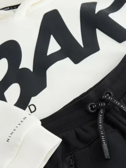 Blanc - Baker by Ted Baker ensemble sweat à capuche et jogging graphique oversize