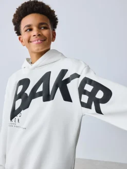 Blanc - Baker by Ted Baker ensemble sweat à capuche et jogging graphique oversize