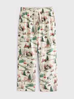 Blanc - Bas de pyjama Abercrombie & Fitch à carreaux