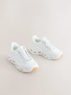 Blanc - Baskets à dentelle élastique