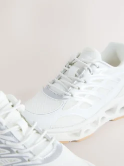 Blanc - Baskets à dentelle élastique