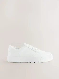 Blanc - Baskets à lacets épaisses Cleat