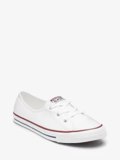 Blanc - Baskets à lacets style ballerine Converse