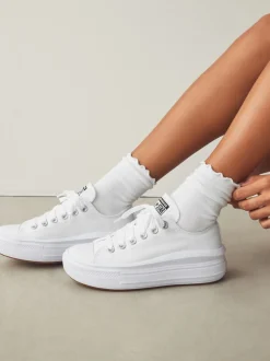 Blanc - Baskets à plateforme Converse All Star Move Chuck Ox
