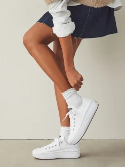 Blanc - Baskets à plateforme Converse All Star Move Chuck Ox