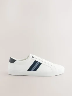 Blanc - Baskets Chic et décontracté à rayures latérales