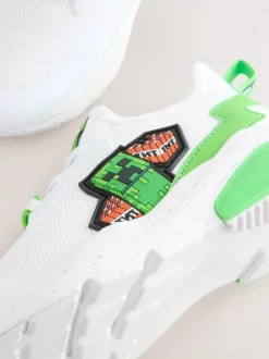 Blanc - Baskets Minecraft à lacets élastiques