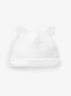 Blanc - Beanie Jersey Baby Hats 3 Pack (0-12mths)