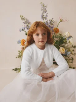 Blanc - Boléro pour les occasions moelleuses (12mois à16ans)