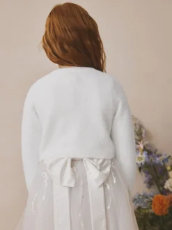 Blanc - Boléro pour les occasions moelleuses (12mois à16ans)