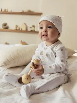 Blanc - Born in 2026 Bébé Combinaison de nuit & Chapeaux (0-9mois)