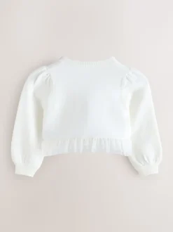 Blanc - Cardigan Baker by Ted Baker ourlet à volants en maille