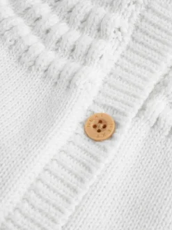 Blanc - Cardigan boutonné avec poche cœur bébé (0mois-2ans)
