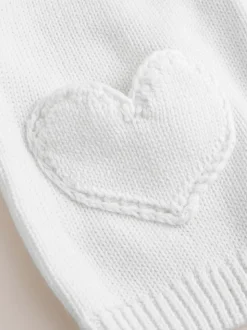 Blanc - Cardigan boutonné avec poche cœur bébé (0mois-2ans)