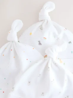 Blanc - Chapeaux à nouer pour bébé 3 paquet (0-12mths)