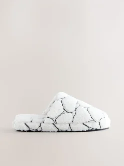 Blanc - Chaussons mules Borg Cœur