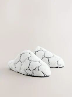 Blanc - Chaussons mules Borg Cœur