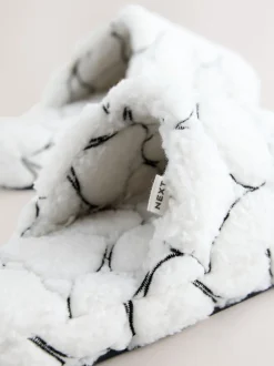 Blanc - Chaussons mules Borg Cœur