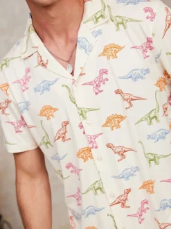 Blanc - Chelsea Peers Pyjama long imprimé dinosaure