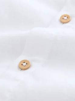 Blanc - Chemise décontractée en lin Blend manches longues (3-16ans)