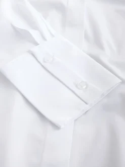 Blanc - Chemise Fuller Bust ajustée extensible Essential à manches longues