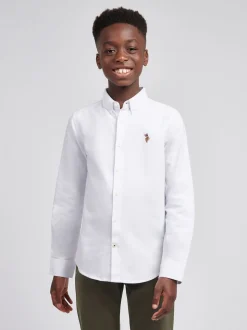 Blanc - Chemise Oxford U.S. Polo Assn Garçons