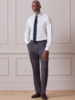 Blanc - Chemise Signature en coton satiné