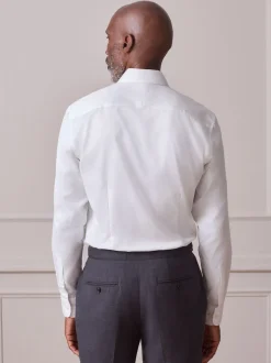 Blanc - Chemise Signature en coton satiné