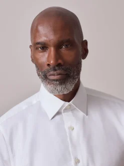 Blanc - Chemise Signature en coton satiné