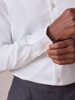 Blanc - Chemise Signature en coton satiné