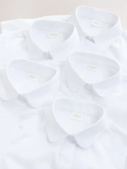 Blanc - Chemises d’école ajustées à manches courtes Lot de 5 (4-18ans)